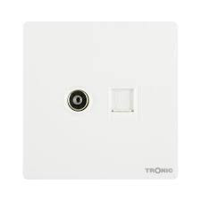 Tronic SR 1G TV Socket White COMPLETE SR 5311-WH-TTCH