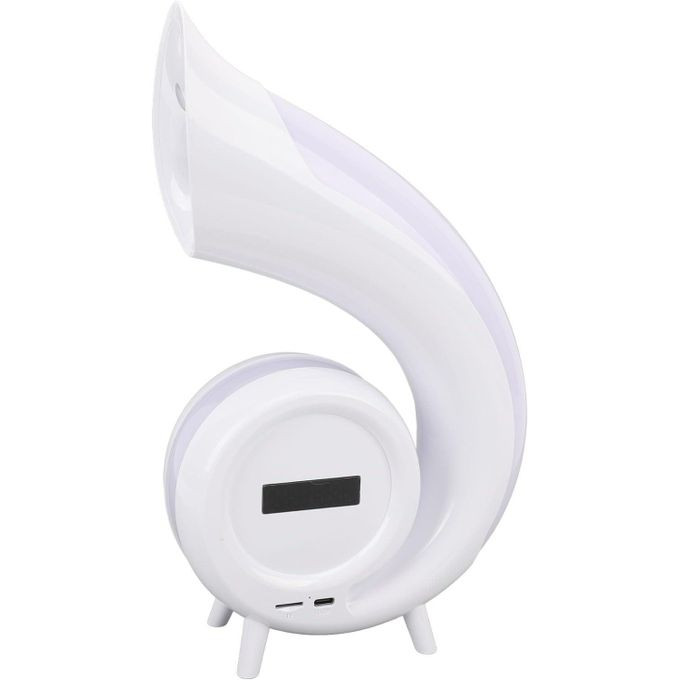 Desktop Smart Speaker Atmosphere Light, Alarm Clock Wake Up Light with Bluetooth Speaker 1200mAh USB Rechargeable RGB Night Light for Bedroom Study Office