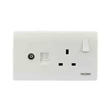 Tronic SR 1G TV Socket White COMPLETE SR 5311-WH-TTSB
