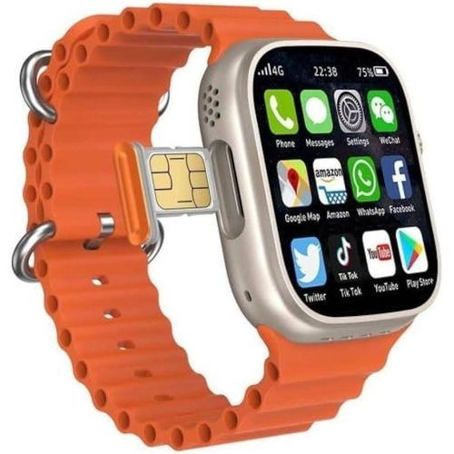 4G Ultra MAX SIM Powered Smart Watch with 4GB RAM and 64GB Internal Memory - with 3 Strap -Multicolor