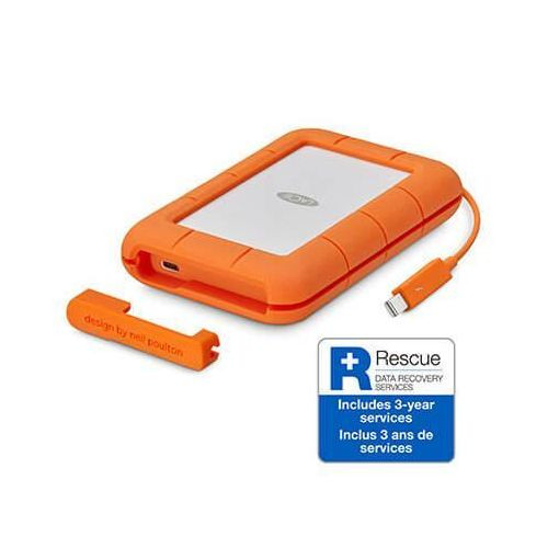 Rugged Thunderbolt USB-C 5TB External Hard Drive Portable HDD – USB 3.0 compatible, Drop Shock Dust Water Resistant, 1 Mo Adobe CC (STFS5000800) -Orange