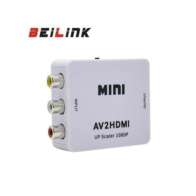 AV to HDMI Mini AV 2 HDMI Video Converter HD 720P 1080P White