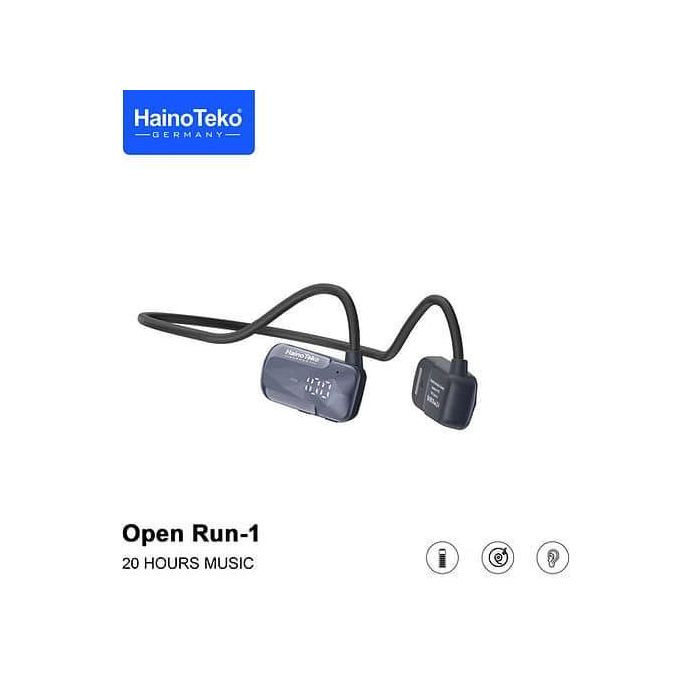 Open Run 1 Wireless Bluetooth Earphone with Super Clear Mic- Black