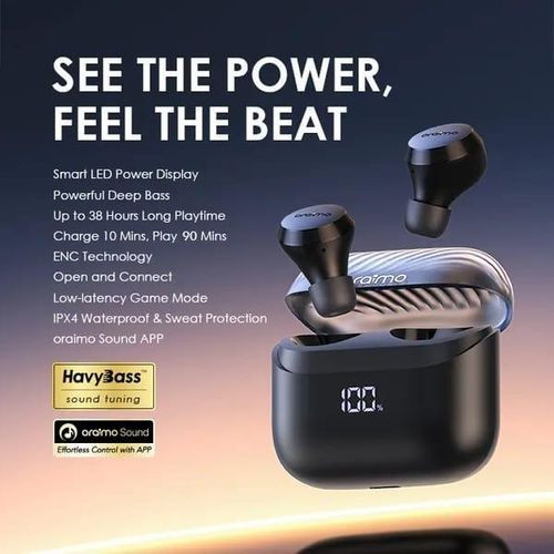 OTW-340 AirBuds 4 ENC True Wireless Earbuds- Black