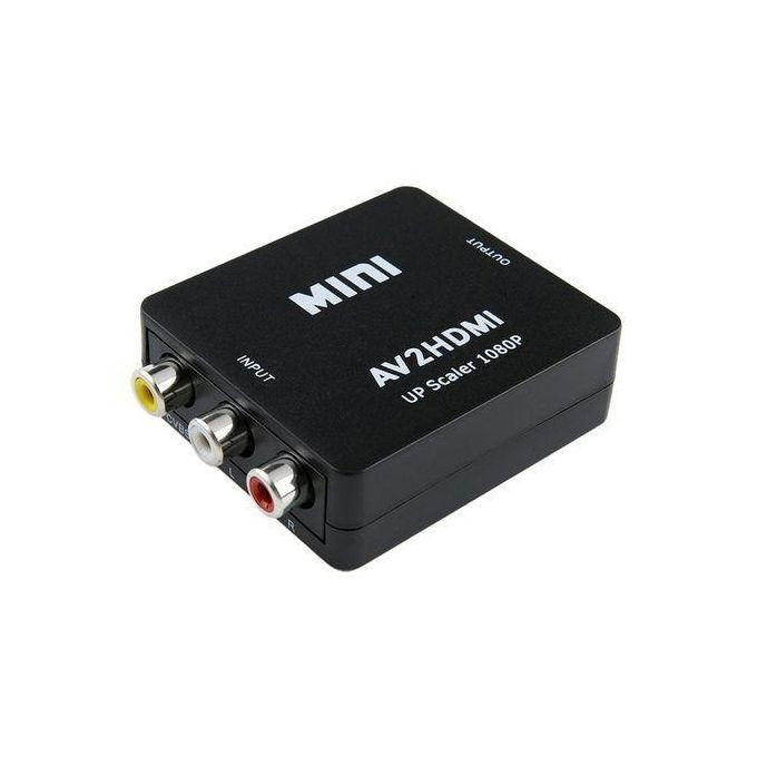 AV CVBS/L+R Audio to HDMI Converter Adapter, Support Scaler 1080P (Black)