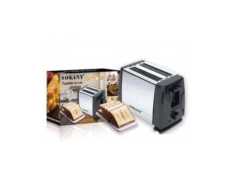 Sokany 2 Slice Electric Bread Toaster - Silver Black