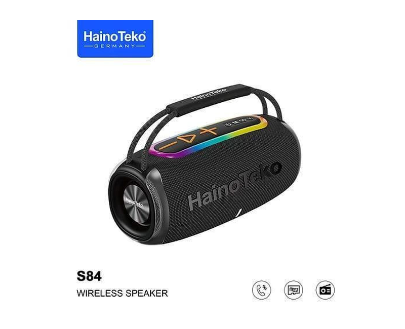 S84 Portable Bluetooth Wireless Speaker with Power Bank Function with Carrying Strap Supports FM Radio and with USB and Memory Card Slot Elegant-Multicolor