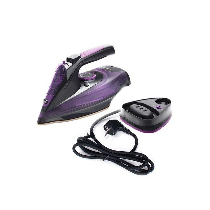 Cordless Iron,Steam Iron 2400W,Lightweight Portable - Black,Purple
