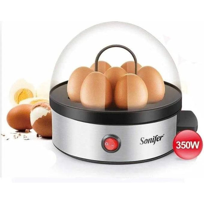 Sonifer Egg Boiler 350 Watt, Egg Boiler, Egg Poacher, 7 Egg Cooker, Electric Egg Boiler, Egg Steamer, Home Machine Egg Boiler - Silver, Black