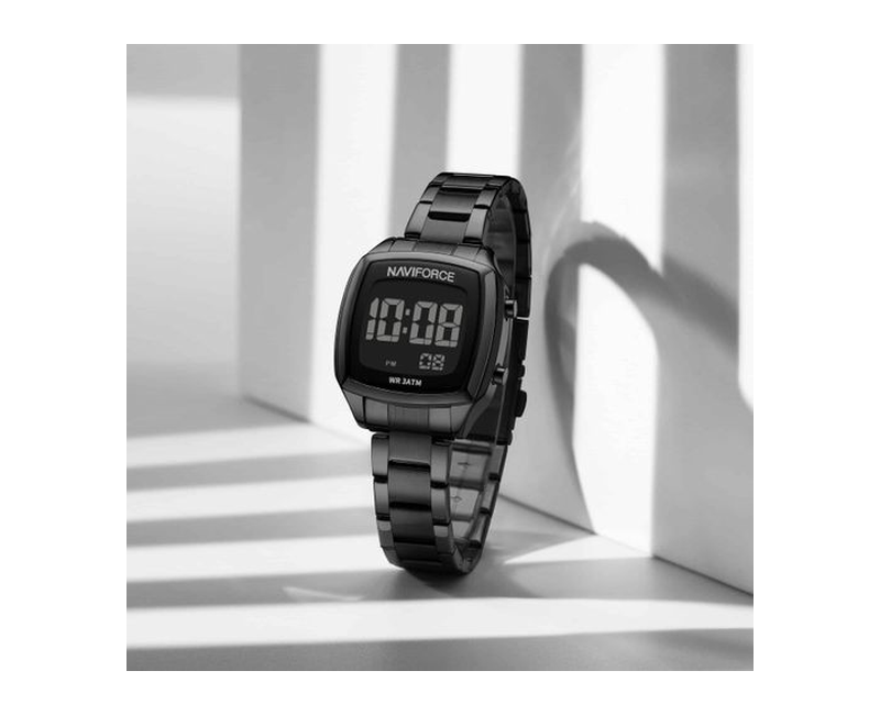 LED Display Stainless steel Women's Watch - Black