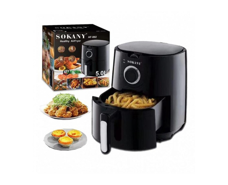 5 Liters Fast Cooking Air Fryer For Cooking Without Oil-Black