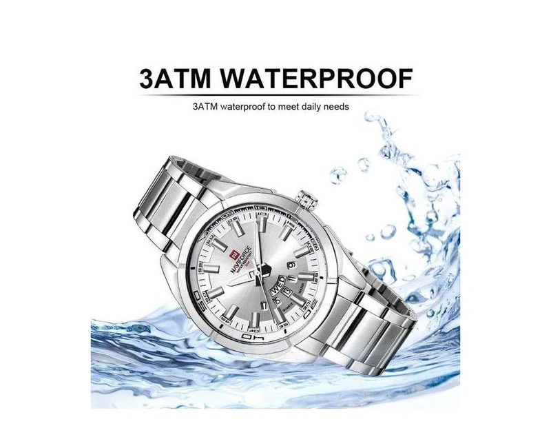 Stainless Analog Dated Classy Trendy Men's Watch - Silver