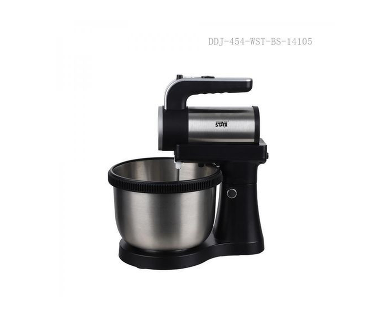 4.5L Knead Dough Stand Hand Mixer Egg Beater With Pure Copper Motor 1.2m Pure Copper Wire 5-Speed BS Plug- Silver