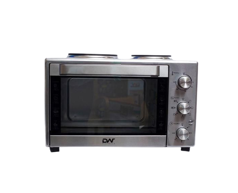 40 Liters Fast Cooking Oven With Timer And Led Lamp Plus 2 Hot Plates At The Top-Multicolour