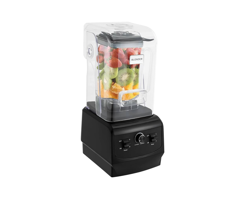 Commercial Blender With Super Efficient Sound Insulation For Crushing Ice Making Smoothies And Juices-Transparent