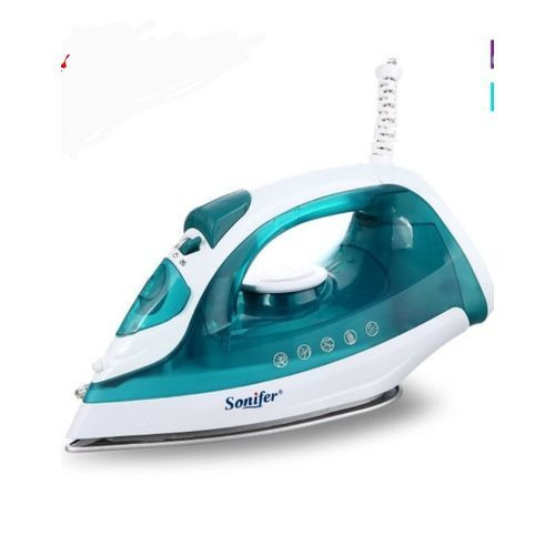 Steam Iron With Self Cleaning Ceramic Soleplate Steam Flat Iron - Blue, White