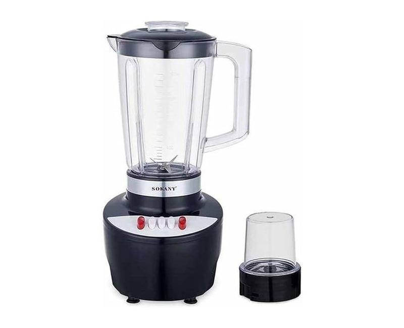 2 In 1 Plastic Blender With Coffee Grinding Mill-Transparent