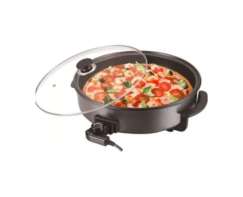 Electrin Pizza Pan Frying Griddle Scramble Pan With Non Stick Base-Black