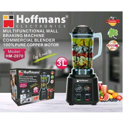 Hoffmans 3L Commercial Blender, Heavy Duty Smoothies, Fruits & For Ice Crusher Business & Domestic Use - Black