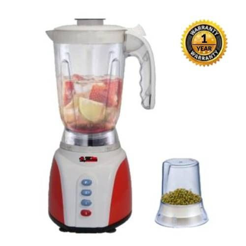 Electro Master-BL-1359 2 in 1 Unbreakable Jar Blender, 1.5 Litres - White,Red