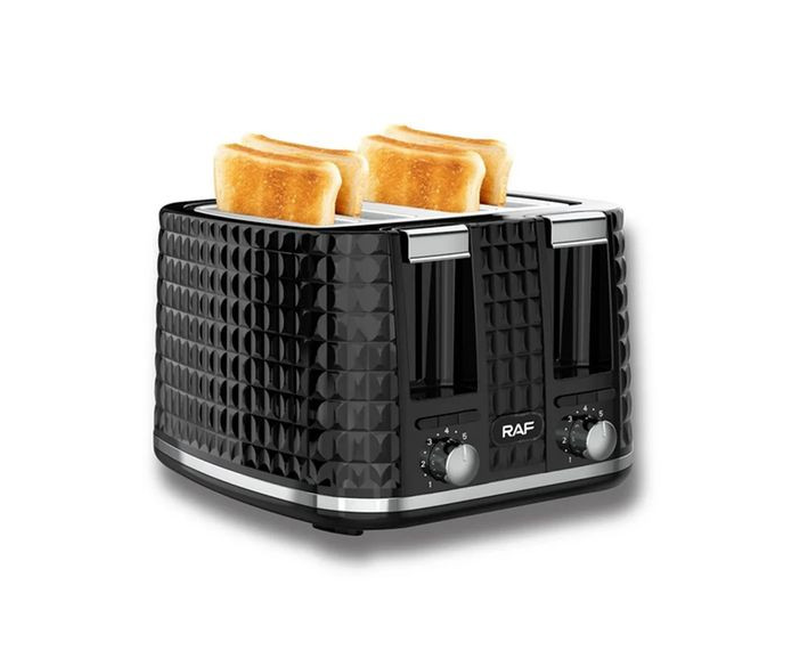 4 Slices Electric Bread Toaster -Black
