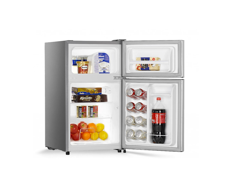 Hisense 120 – Litres Double Door Fridge RD-12DR; (Defrost) 120L Refrigerator – Silver