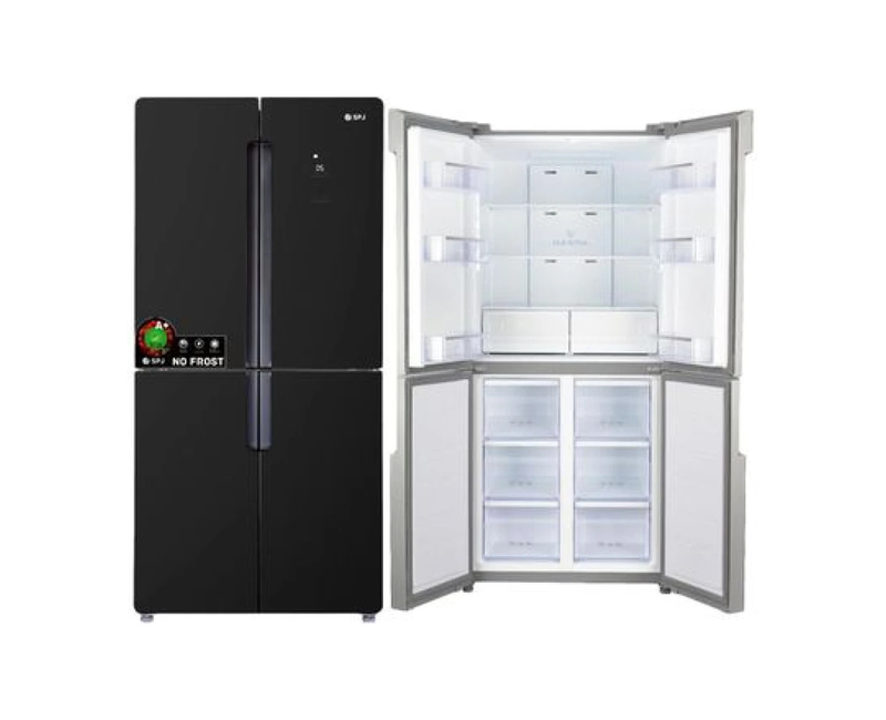 SPJ 559L 4 Door Frost Free Refrigerator Black Glass