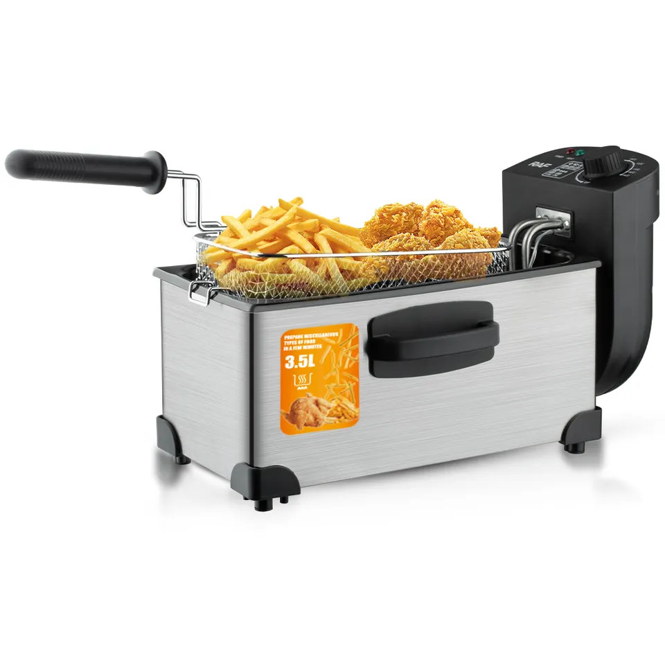 RAF 3.5 Litres Electric Stainless Steel Deep Fryer 2000W - Silver & Black