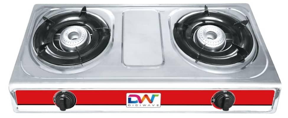 Double Burner Gas Stove Stainless Steel - Silver