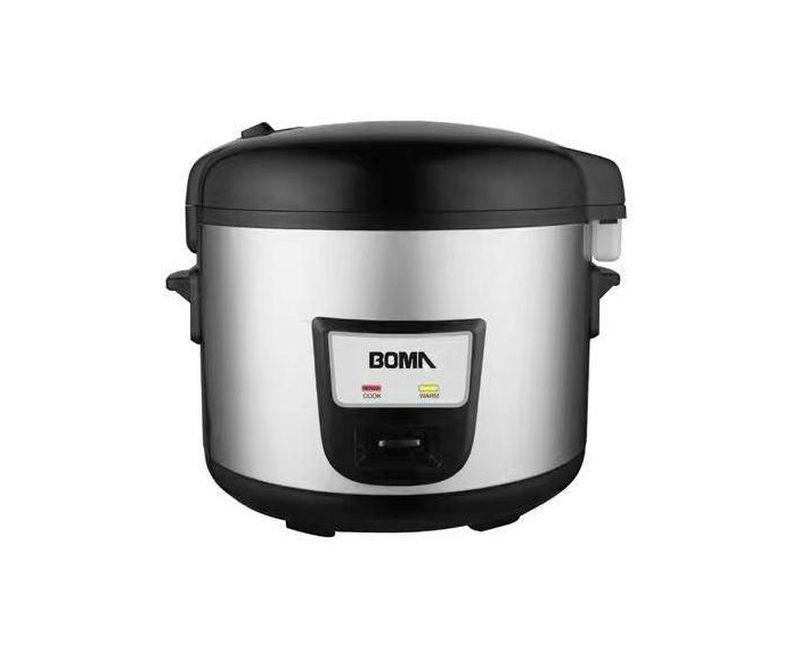 10 Liters Large Rice Cooker Pot With Steam Pan Stainless Steel Housing And Non Stick Pot With Cook And Warming Function-Silver