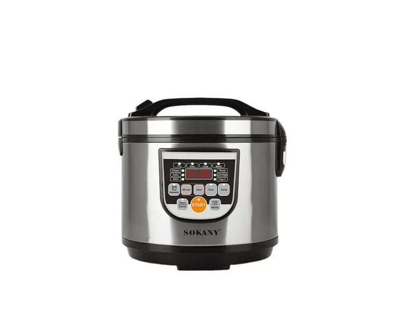 5L Micro Computer Controlled Automatic Smart Electric Digital Rice Cooker With Rice Measuring Cup Spoon And Steamer Pot -Silver