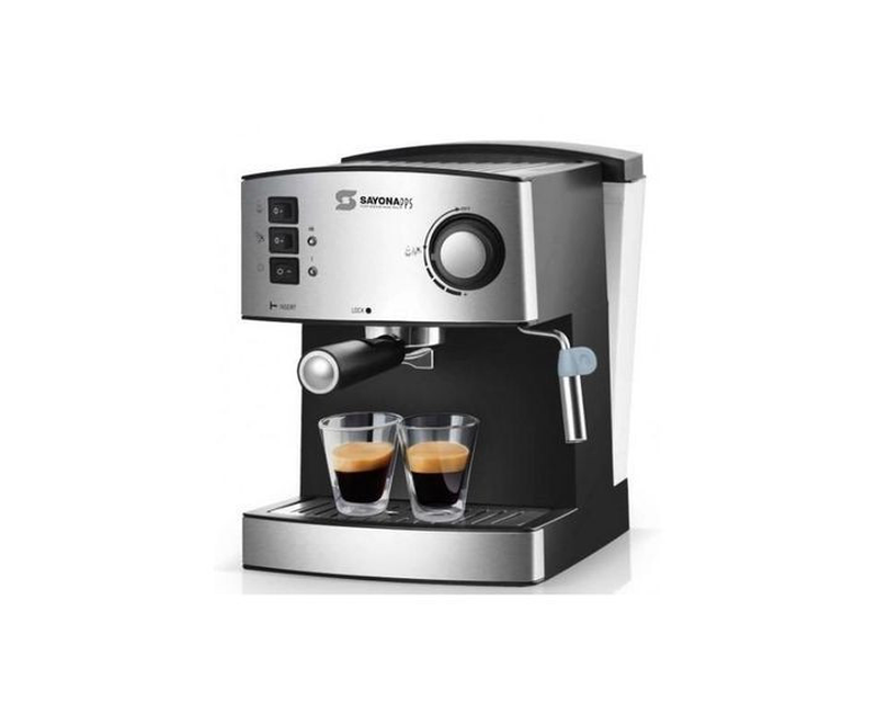 Electric Espresso Cappuccino And Latte Coffee Maker Machine-Silver/Black