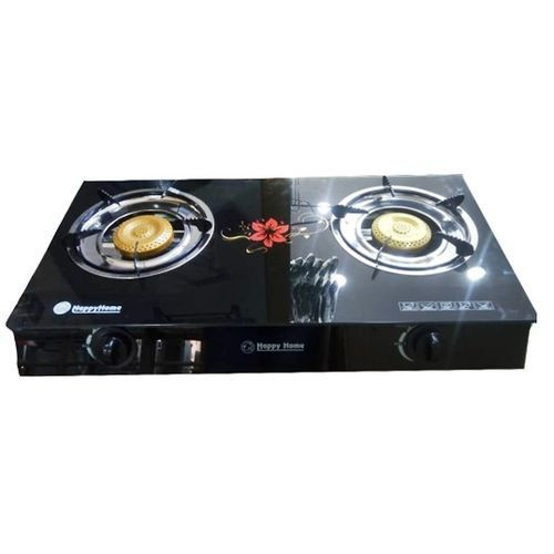 Gas Stove With Glass Top And 2 Burners Colors And Designs Vary-Multicolor