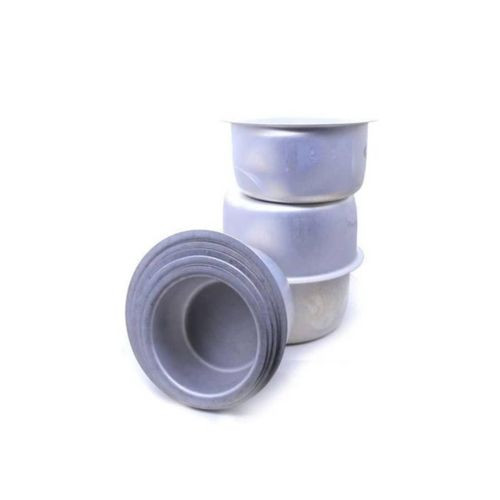 8 Pieces Set Of Alluminium Saucepans Cookware With Round Bottom - Dirty Grey