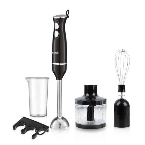 Saachi 4 In 1 Hand Blender With Dough Mixers And Vegetable Cutter-Silver Black