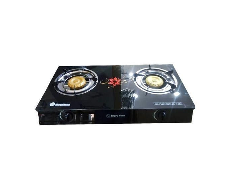 High Efficient Gas Stove With Glass Top And 2 Burners Designs And Colors Vary