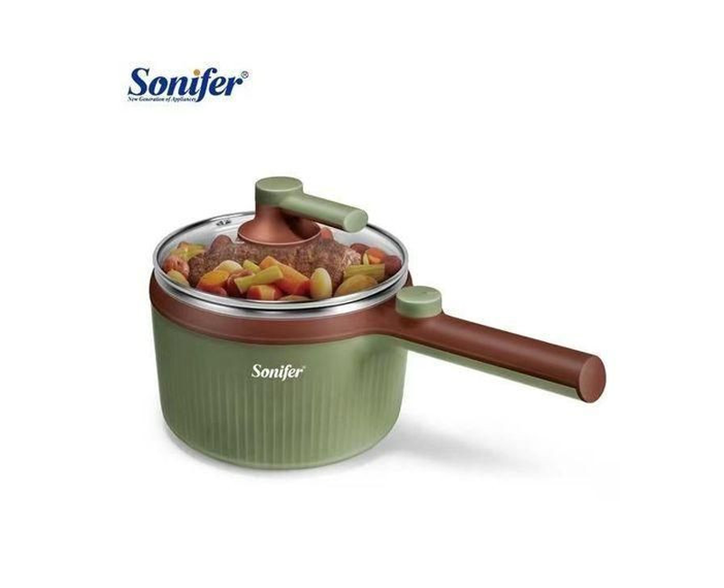 1.2 Liters Mini Hot Pot Electric Rice Cooker With 2 Gears - Multicolor