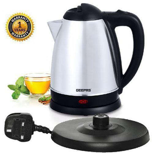 Geepas Electric Water Kettle Parcolator Boiling 1.8Litre-Silver