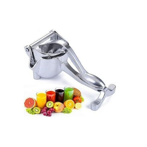 Orange Manual Stainless Steel Juicer-Silver