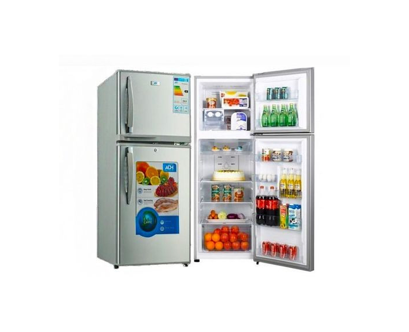 168 Liters Double Door Refrigerator Fast Cooling Fridge With Deep Freezer Compartment-Grey/Silver