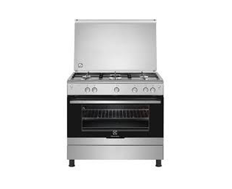 ELECTROLUX EGYPT 90/60cms 5 Gas Burners with Gas Oven & Grill + Thermostat + Rotasserie EKG9000G9X