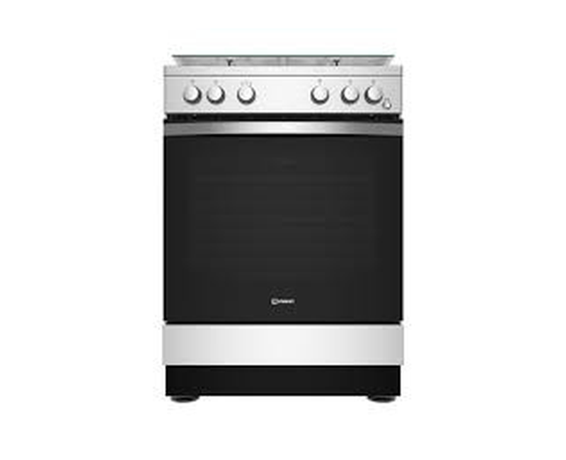 INDESIT POLAND 60/60cms Stainless Steel- Full Gas, Enamel Pan Support + Rotesserie IS67G1PCX