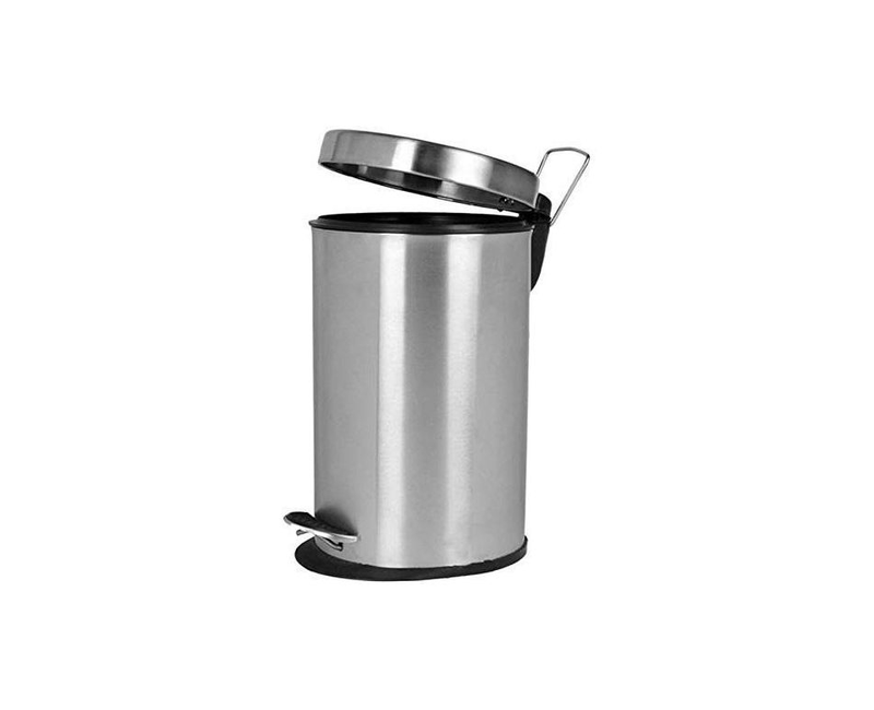 8 Liter Stainless Steel Foot Padel Dustbin - Grey