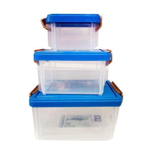 Adorable 3 Pieces Plastic Containers For Storage-Transparent