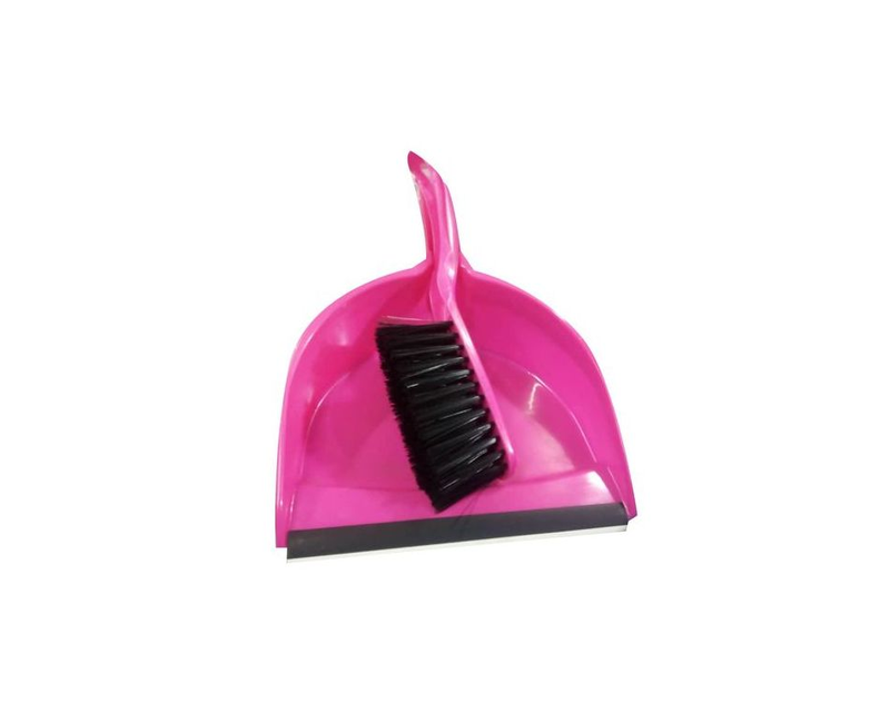 Brush For Sweeping And Dust Pan For Collecting Rubbish - Pink