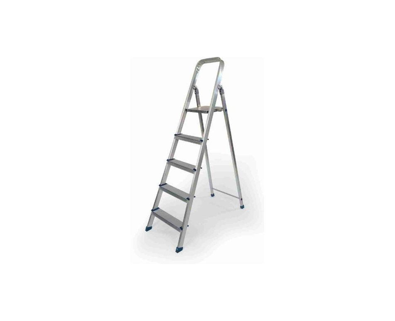 Aluminium 4 Steps Multipurpose Foldable Ladder - Silver
