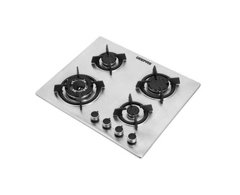 Sleek 2-in-1 Stainless Steel Built-in Gas Hob Cookware-Silver