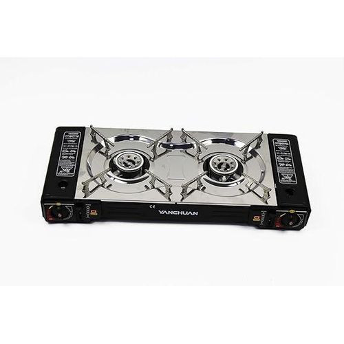 2 Burners Gas Stove That Uses 2 Butane Gas Designs Vary Sold Without Gas-Silver-