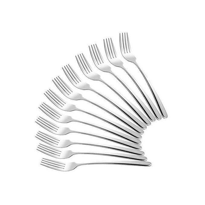 12Pieces Stainless Steel Forks - Silver