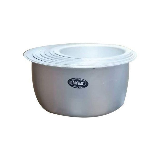 8Pcs Set of Alluminium Crystal Saucepans - Silver